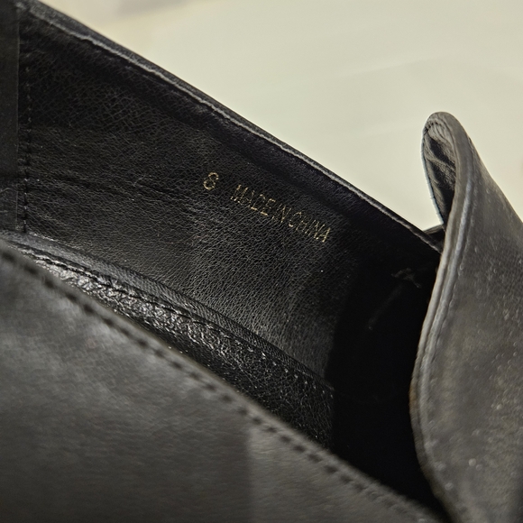 Black Platform Loafers with Gold Accent - Picture 5 of 6